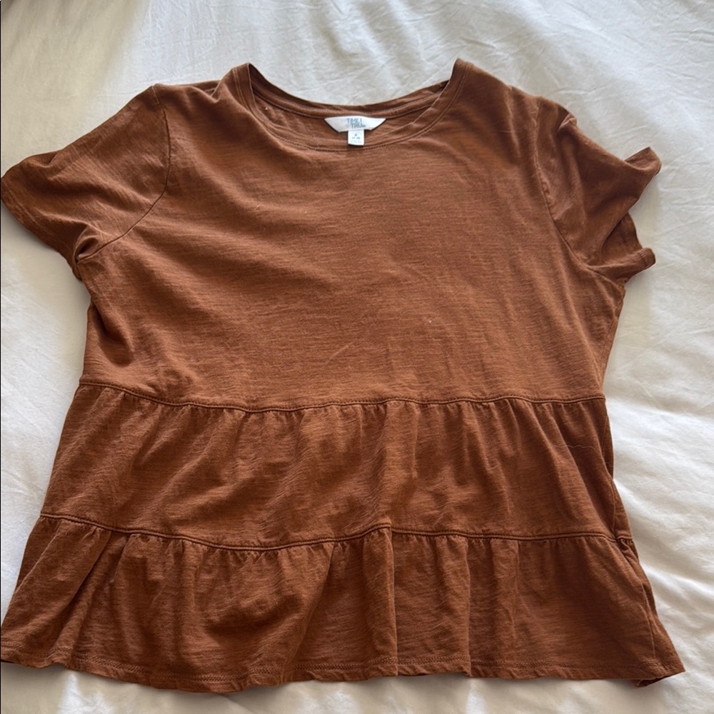 Brown flowy tee